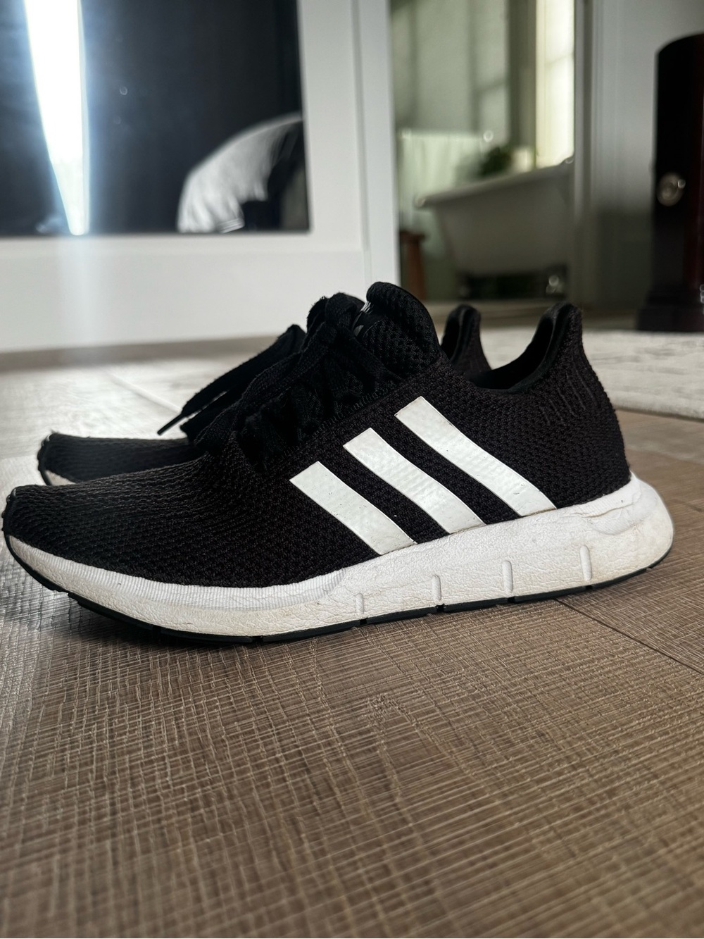 Adidas Black & White Knit Sneakers